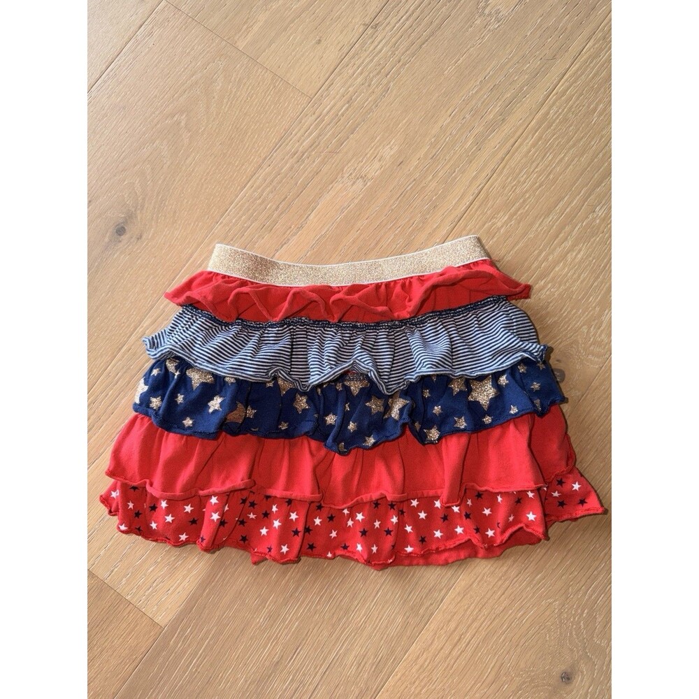 Epic Threads Girls 6x Red Blue White Skirt Layered Americana 4th Of July